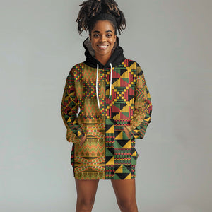 African American Quilt Kente Fusion Hoodie Dress Version 1