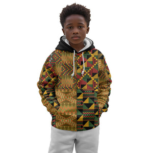 African American Quilt Kente Fusion Kid Hoodie Version 1