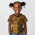 African American Quilt Kente Fusion Kid T shirt Version 1