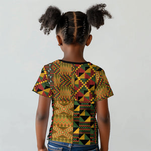 African American Quilt Kente Fusion Kid T shirt Version 1