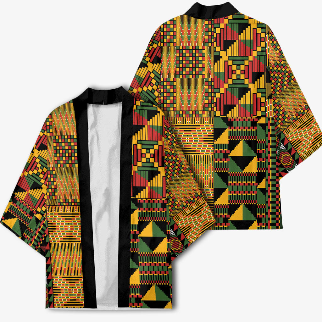 African American Quilt Kente Fusion Kimono Version 1
