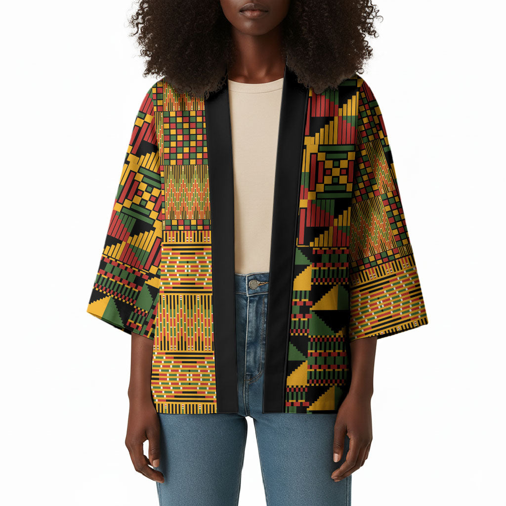 African American Quilt Kente Fusion Kimono Version 1