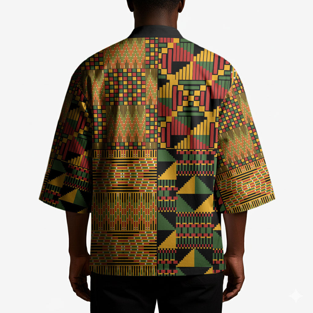 African American Quilt Kente Fusion Kimono Version 1