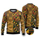 African American Quilt Kente Fusion Ugly Christmas Sweater Version 1