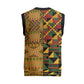 African American Quilt Kente Fusion Christmas Knitted V-Neck Vest Version 1