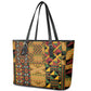African American Quilt Kente Fusion Leather Tote Bag Version 1