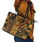 African American Quilt Kente Fusion Leather Tote Bag Version 1