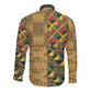 African American Quilt Kente Fusion Long Sleeve Button Shirt Version 1