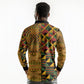 African American Quilt Kente Fusion Long Sleeve Polo Shirt Version 1