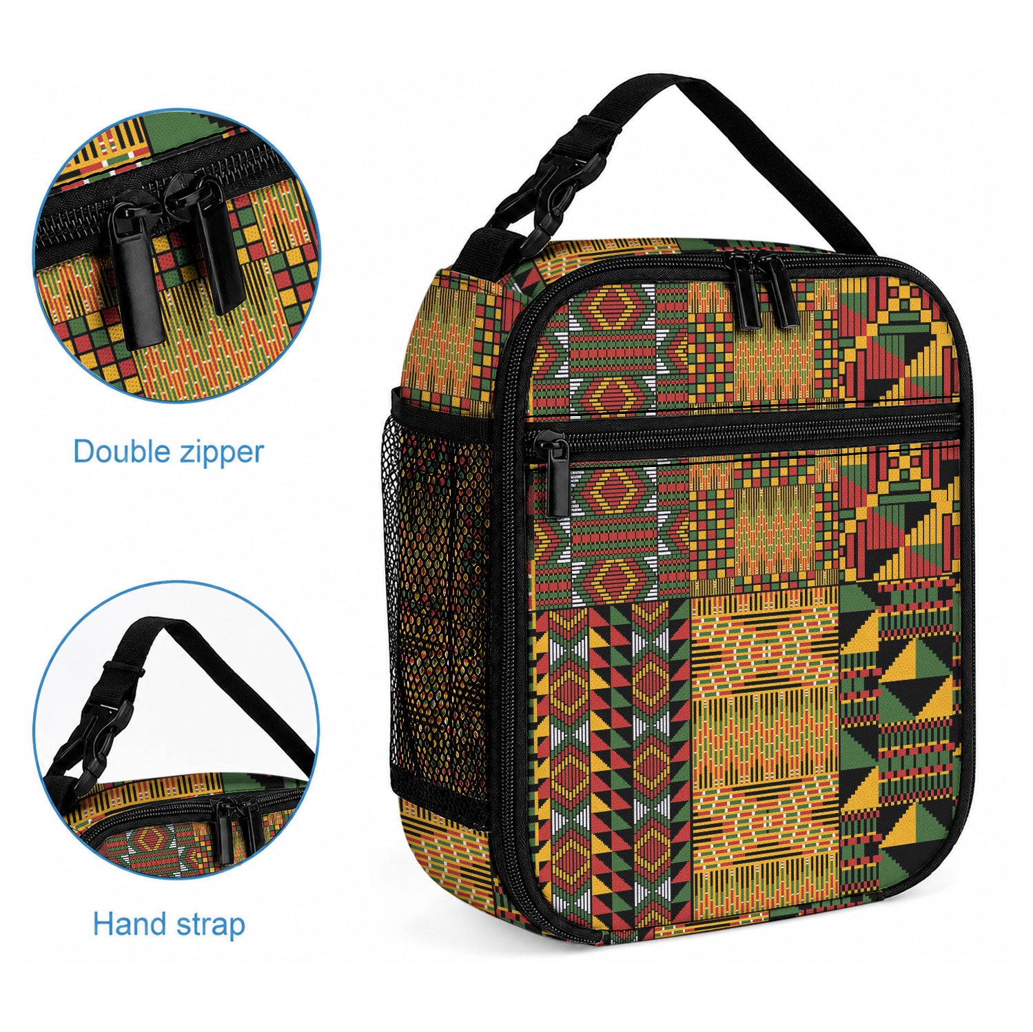 African American Quilt Kente Fusion Lunch Bag Version 1