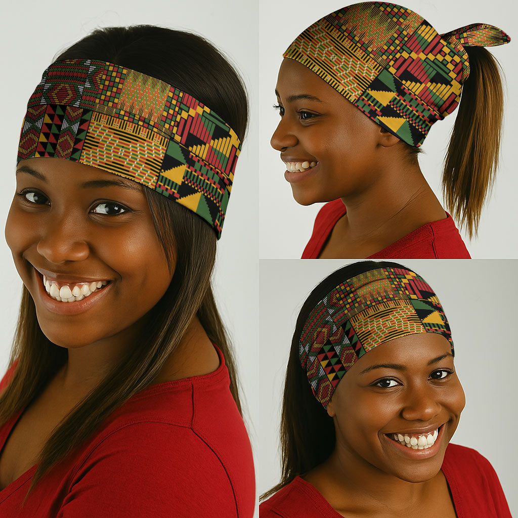 African American Quilt Kente Fusion Neck Gaiter Version 1