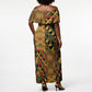 African American Quilt Kente Fusion Off Shoulder Maxi Dress Version 1