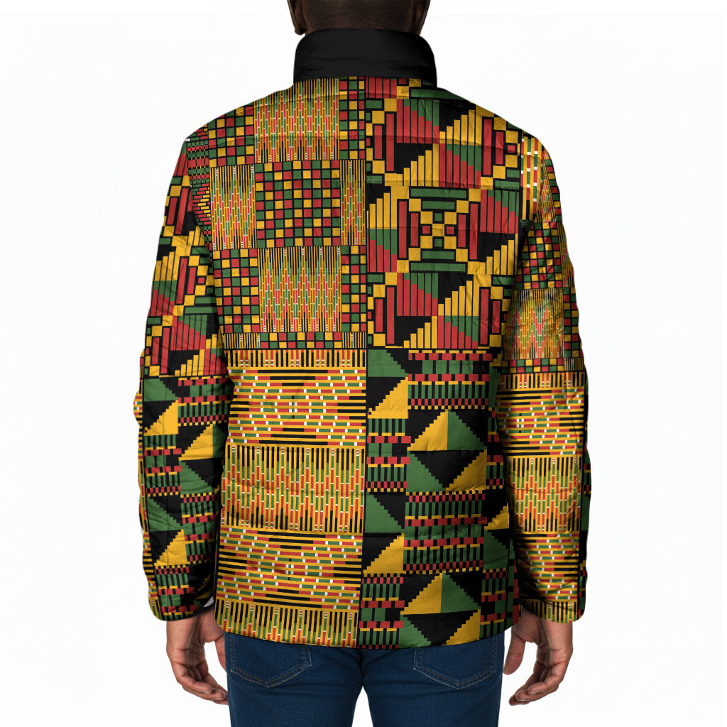 African American Quilt Kente Fusion Padded Jacket Version 1
