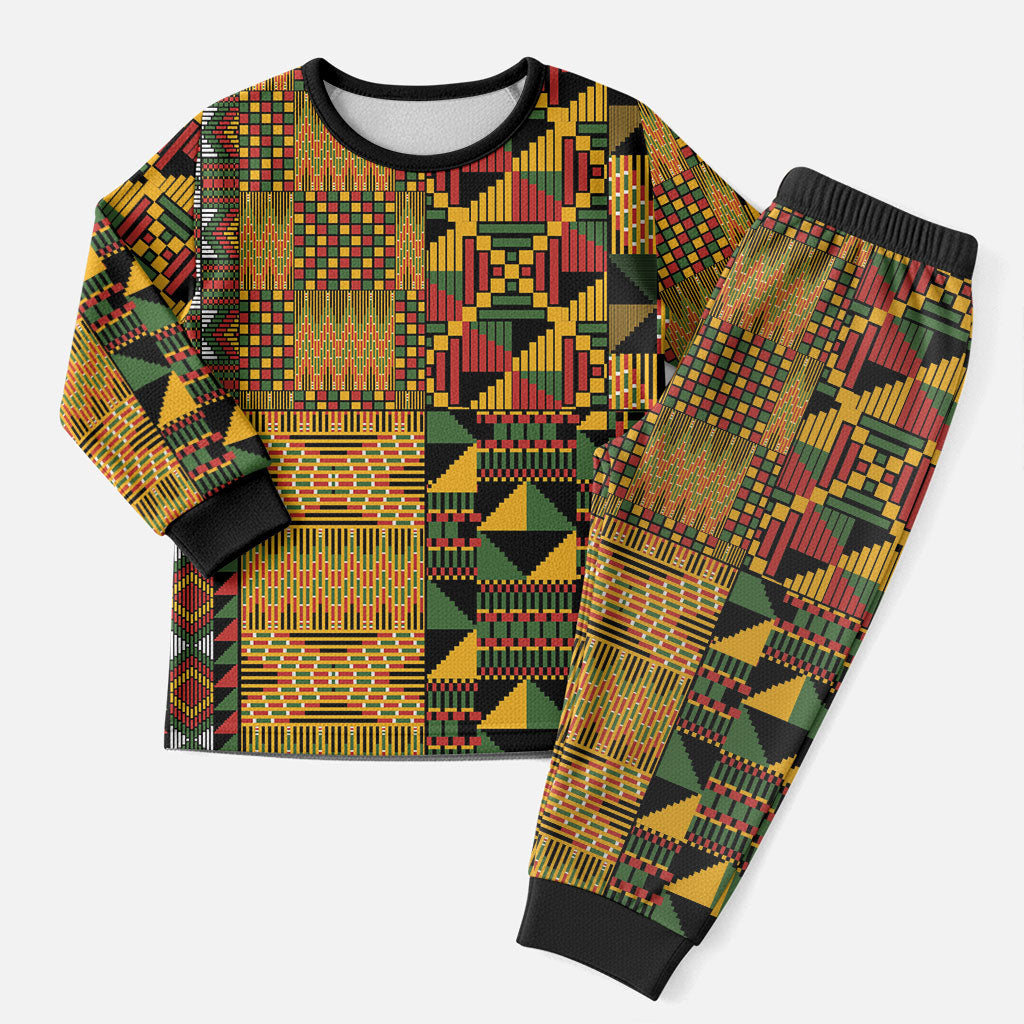African American Quilt Kente Fusion Christmas Pajama Set Version 1