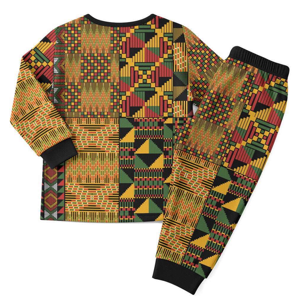 African American Quilt Kente Fusion Christmas Pajama Set Version 1