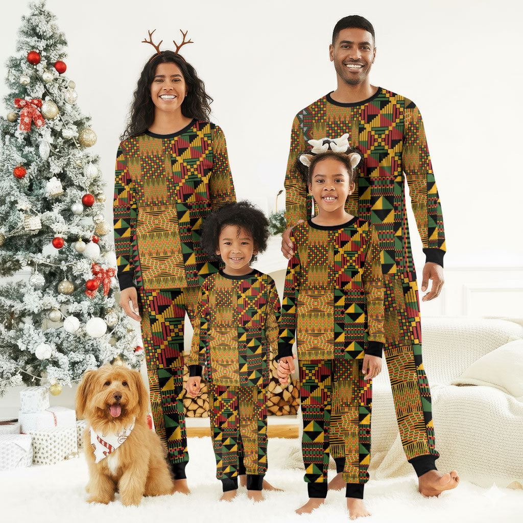 African American Quilt Kente Fusion Christmas Pajama Set Version 1