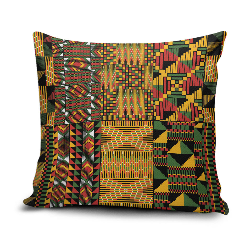 African American Quilt Kente Fusion Pillow Cover Version 1