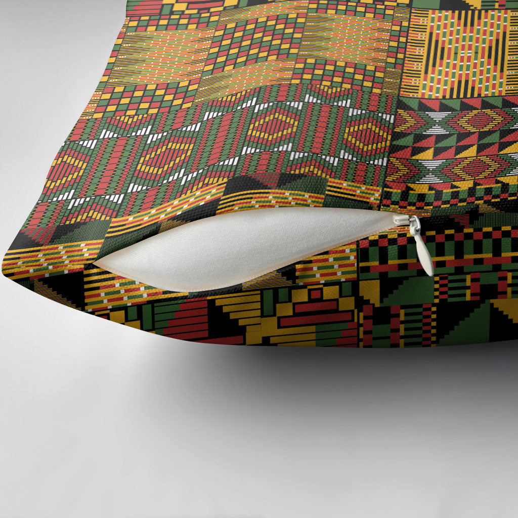African American Quilt Kente Fusion Pillow Cover Version 1