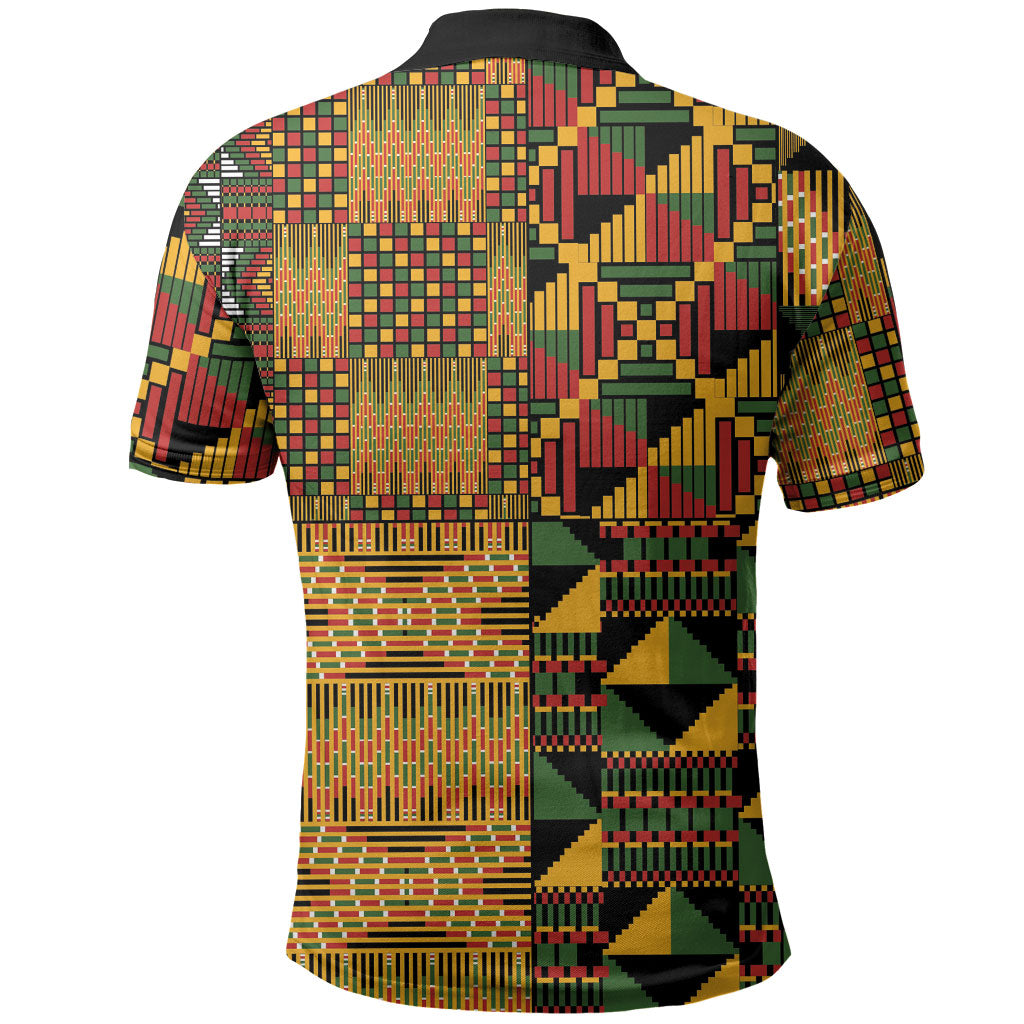 African American Quilt Kente Fusion Polo Shirt Version 1