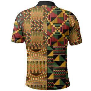 African American Quilt Kente Fusion Polo Shirt Version 1