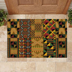 African American Quilt Kente Fusion Rubber Doormat Version 1