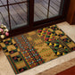 African American Quilt Kente Fusion Rubber Doormat Version 1