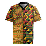 African American Quilt Kente Fusion Rugby Jersey Version 1