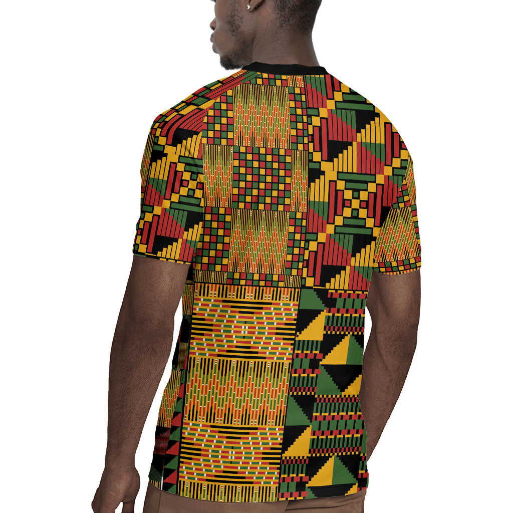 African American Quilt Kente Fusion Rugby Jersey Version 1