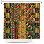 African American Quilt Kente Fusion Shower Curtain Version 1