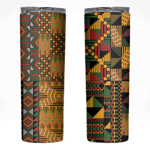 African American Quilt Kente Fusion Skinny Tumbler Version 1