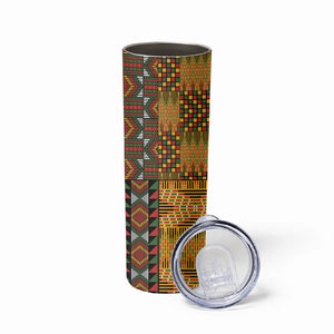 African American Quilt Kente Fusion Skinny Tumbler Version 1