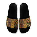 African American Quilt Kente Fusion Slide Sandals Version 1