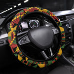 African American Quilt Kente Fusion Steering Wheel Cover Version 1