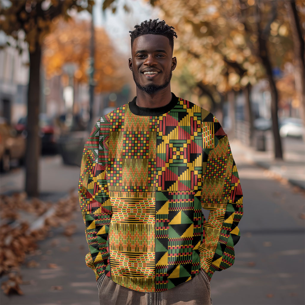 African American Quilt Kente Fusion Sweatshirt Version 1