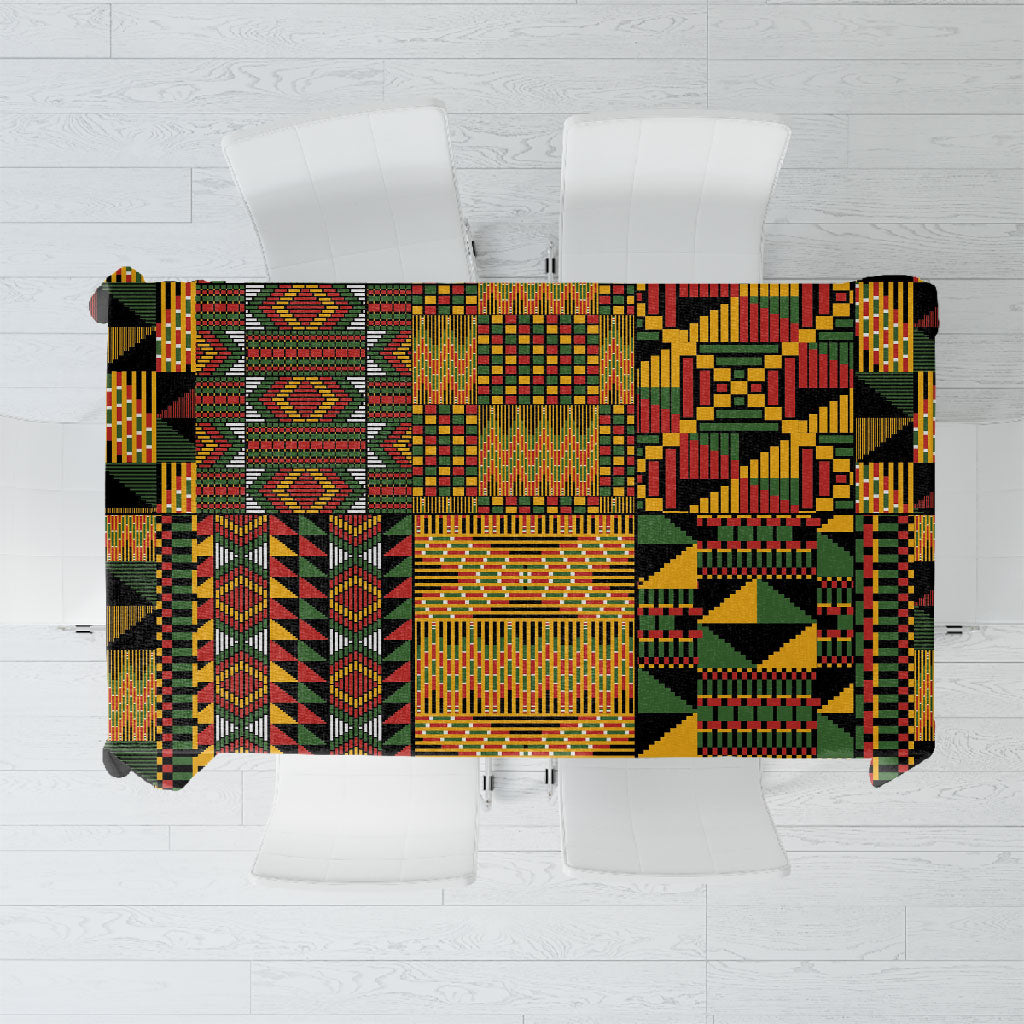 African American Quilt Kente Fusion Tablecloth Version 1