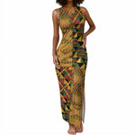 African American Quilt Kente Fusion Tank Maxi Dress Version 1