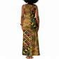 African American Quilt Kente Fusion Tank Maxi Dress Version 1