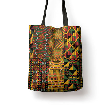 African American Quilt Kente Fusion Tote Bag Version 1