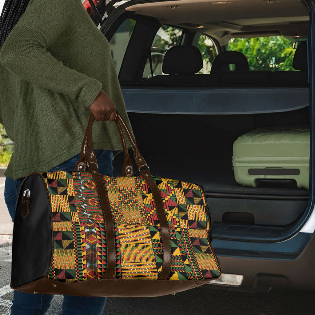 African American Quilt Kente Fusion Travel Bag Version 1