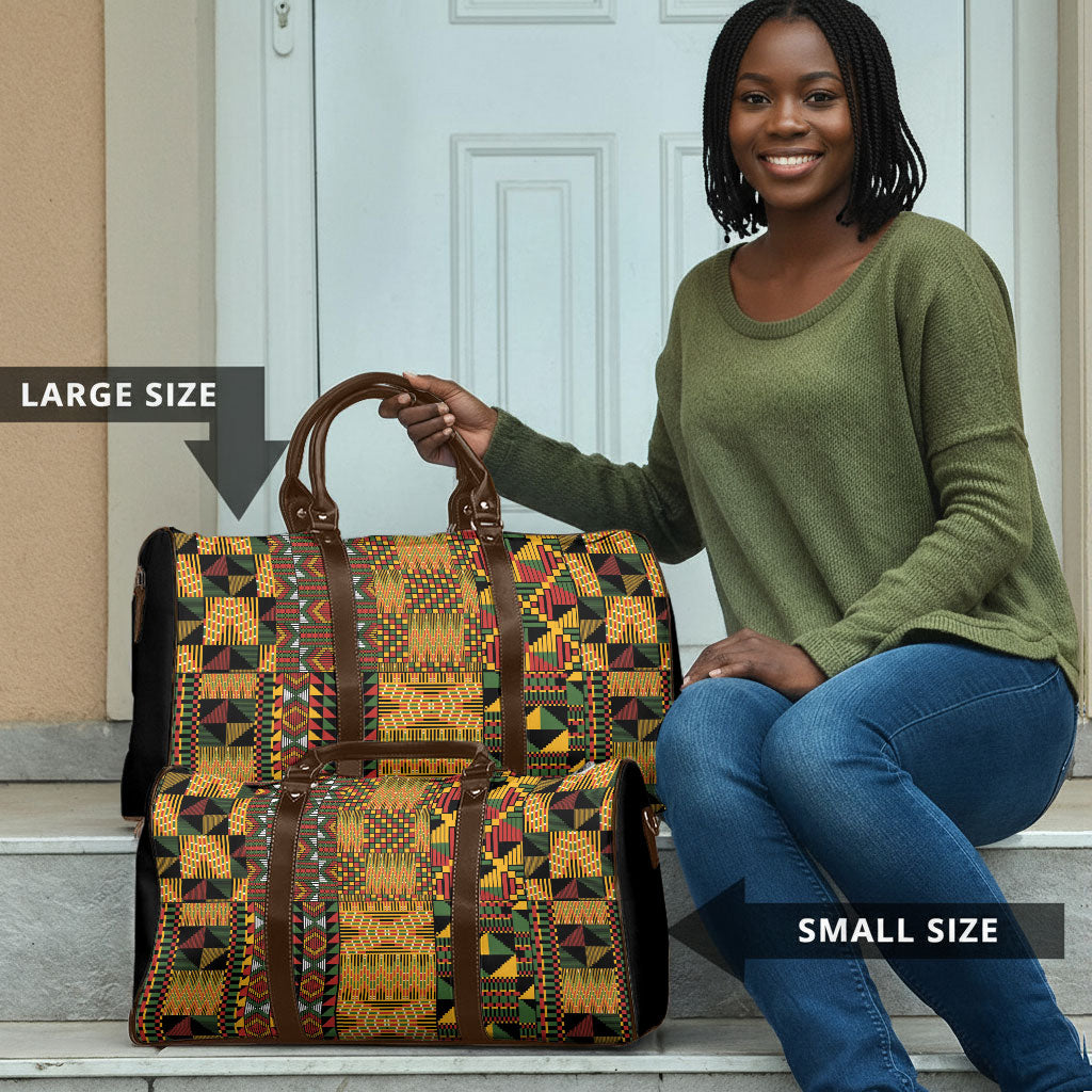 African American Quilt Kente Fusion Travel Bag Version 1
