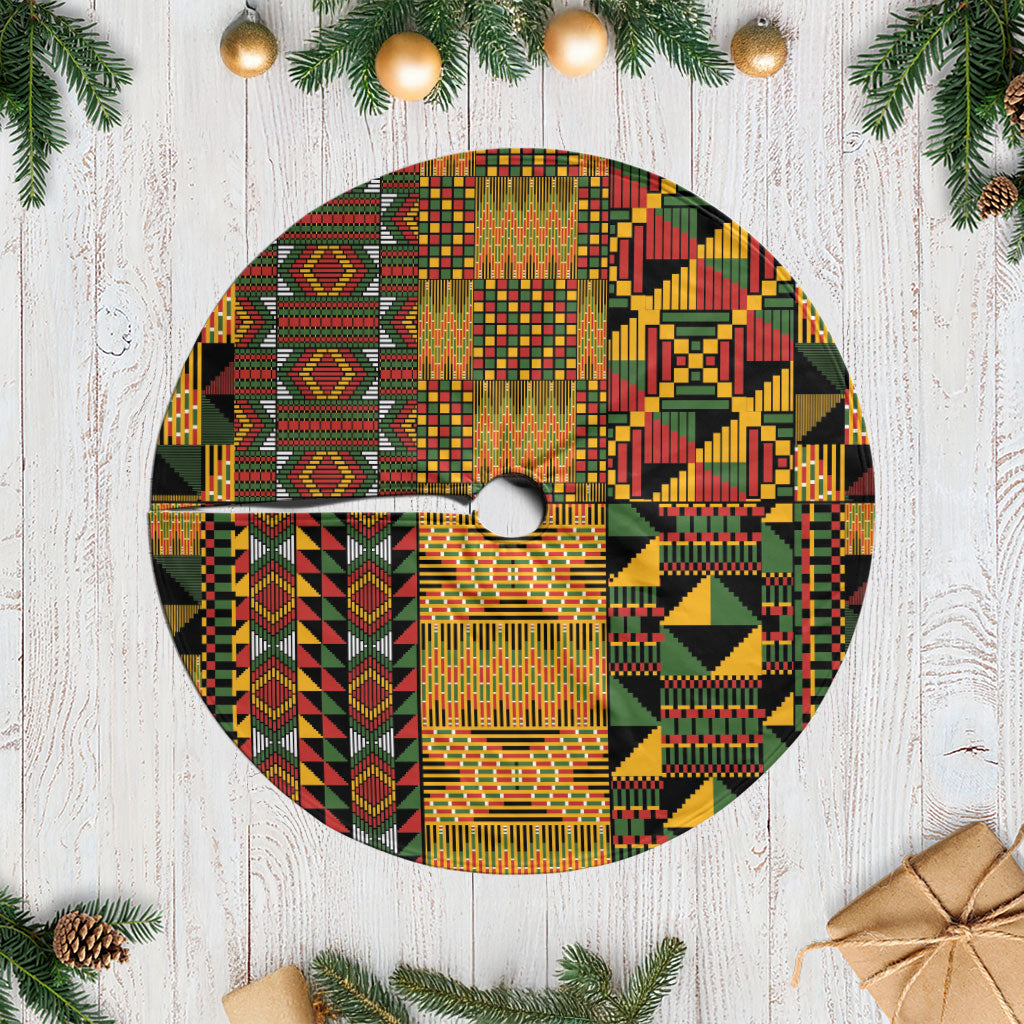 African American Quilt Kente Fusion Tree Skirt Version 1