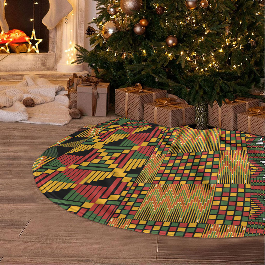 African American Quilt Kente Fusion Tree Skirt Version 1