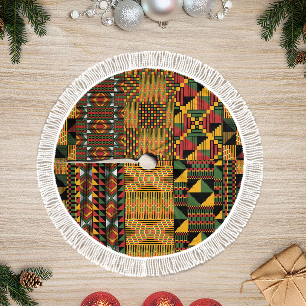 African American Quilt Kente Fusion Tree Skirt Version 1