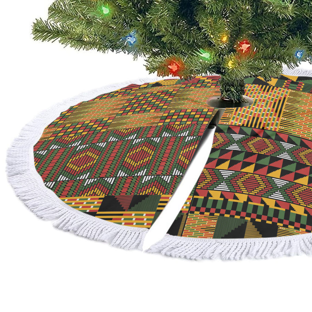 African American Quilt Kente Fusion Tree Skirt Version 1