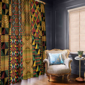African American Quilt Kente Fusion Window Curtain Version 1