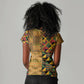 African American Quilt Kente Fusion Women V-Neck T-Shirt Version 1