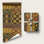 African American Quilt Kente Fusion Wrapping Paper Version 1