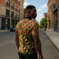 African American Quilt Kente Fusion Zipper Polo Shirt Version 1