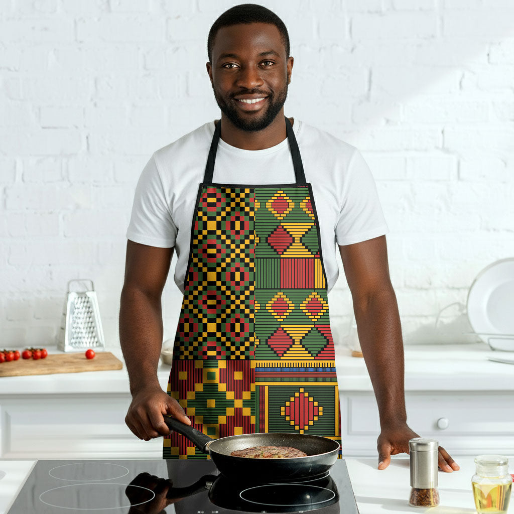 African American Quilt Kente Fusion Apron Version 2