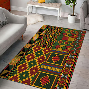 African American Quilt Kente Fusion Area Rug Version 2